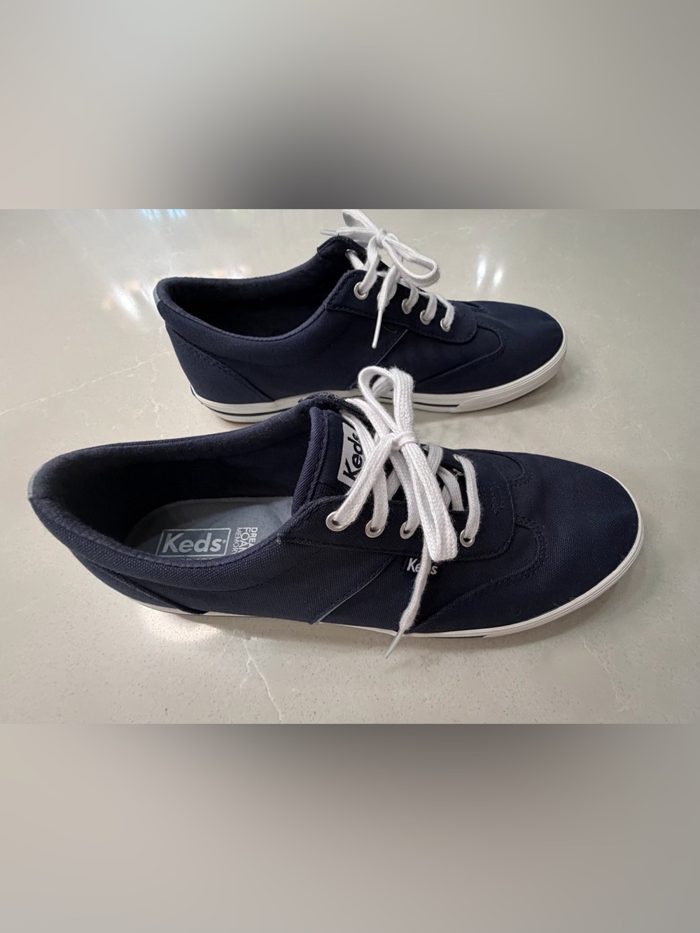 Keds Courty Core Dream Memory Foam Navy Canvas Low-Top Sneakers, 8.5